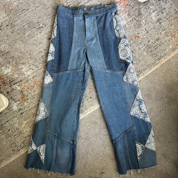 Free People In My Element Patchwork Jeans - Picture 2 of 9